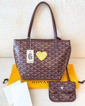 Load image into Gallery viewer, π NEW! 2025 GOYARD Anjou Canvas Leather Reversible Mini Tote Bag / Burgundy