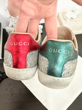 Load image into Gallery viewer, GUCCI Women’s New Ace Low Top Sneaker - Silver Metallic - EU36