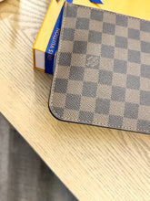 Load image into Gallery viewer, LOUIS VUITTON Neverfull Damier Ebene Pochette Wristlet Pouch in Cherry