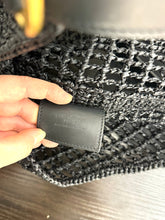 Load image into Gallery viewer, SAINT LAURENT 2024 Oxalis Leather-trimmed Raffia Shoulder Bag in Black