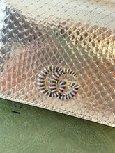 Load image into Gallery viewer, GUCCI GG Marmont Python Card Case Wallet / Gold