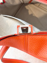Load image into Gallery viewer, HERMES Clemence Leather Victoria 36 Bag / Orange Poppy / Palladium Hardware