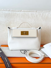 Load image into Gallery viewer, Hermès White Evercolor and Nata Swift Mini 24/24 21 / Palladium Hardware / 2022