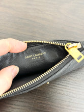 Load image into Gallery viewer, SAINT LAURENT Cassandre Matelasse Fragments Zipped Card Case in Black