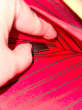 Load image into Gallery viewer, LOUIS VUITTON Neverfull Damier Ebene Pochette Wristlet Pouch in Cherry