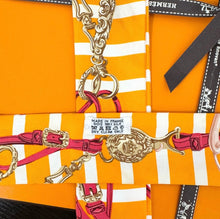 Load image into Gallery viewer, HERMES Brides de Gala Bayadere Silk Twilly Bandeau Set - Orange