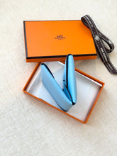 Load image into Gallery viewer, HERMES 2023 Calvi Duo Compact Card Holder - Celeste / Epsom