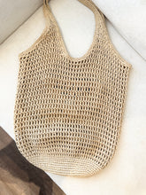 Load image into Gallery viewer, PRADA Raffia Crochet Logo Tote Bag - Neutral