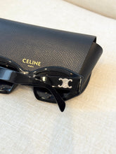 Load image into Gallery viewer, CELINE EYEWEAR Triomphe Cat-eye Acetate Sunglasses / Black