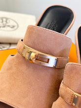 Load image into Gallery viewer, HERMES Suede Cute High Heel Sandals - (EU)37.5