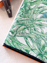 Load image into Gallery viewer, HERMES 2024 All'Orto Botanico di Palermo Shawl 140 / Vert Vif / Naturel / Bleu