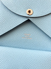 Load image into Gallery viewer, HERMES 2023 Calvi Duo Compact Card Holder - Celeste / Epsom