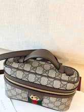 Load image into Gallery viewer, ✨NEW✨GUCCI Ophidia Leather-Trimmed Coated-Canvas Small Vanity Bag / Beige