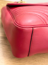 Load image into Gallery viewer, GUCCI GG Marmont Large Shoulder Bag in Hibiscus Red