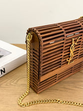 Load image into Gallery viewer, SAINT LAURENT Kate Wooden Cage Shoulder Bag - Brown
