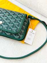 Load image into Gallery viewer, π NEW! 2025 GOYARD Plumet Pocket Canvas Leather Crossbody Bag / Green