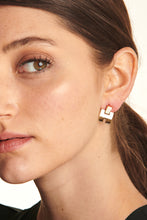 Load image into Gallery viewer, HERMES Rose Gold Lacquer Eileen Earrings in White