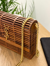 Load image into Gallery viewer, SAINT LAURENT Kate Wooden Cage Shoulder Bag - Brown
