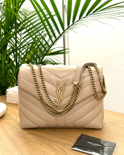 Load image into Gallery viewer, SAINT LAURENT 2023 Loulou Small Quilted Leather Shoulder Bag in Brown