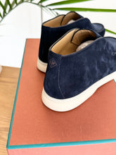 Load image into Gallery viewer, LORO PIANA Women’s Open Walk Suede Booties in Argo Blue Melane - EU38