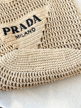 Load image into Gallery viewer, PRADA Raffia Crochet Logo Tote Bag - Neutral