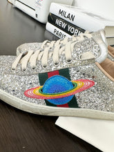 Load image into Gallery viewer, GUCCI Women’s New Ace Low Top Sneaker - Silver Metallic - EU36