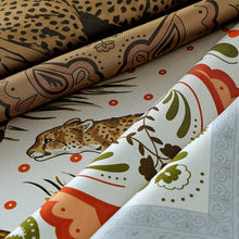 Load image into Gallery viewer, Hermès 2025 Guepards Bandana Double Face Scarf 90 in Noir / Ardoise / Rose