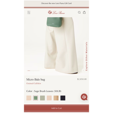 Load image into Gallery viewer, LORO PIANA 2024 Grained Calfskin Micro Bale Crossbody Bag in Green