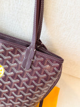 Load image into Gallery viewer, π NEW! 2025 GOYARD Anjou Canvas Leather Reversible Mini Tote Bag / Burgundy