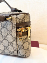 Load image into Gallery viewer, ✨NEW✨GUCCI Ophidia Leather-Trimmed Coated-Canvas Small Vanity Bag / Beige
