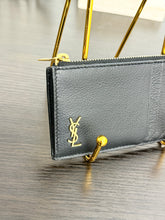 Load image into Gallery viewer, SAINT LAURENT Tiny Monogram Ziptop Card Case in Smooth Leather