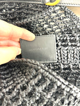 Load image into Gallery viewer, SAINT LAURENT 2024 Oxalis Leather-trimmed Raffia Shoulder Bag in Black