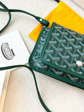 Load image into Gallery viewer, π NEW! 2025 GOYARD Plumet Pocket Canvas Leather Crossbody Bag / Green