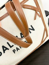 Load image into Gallery viewer, BALMAIN Canvas B-Army 42 Tote Bag in Gem Naturel