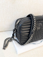 Load image into Gallery viewer, PRADA Diagramme Leather Small Camera Crossbody Bag - Black