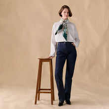 Load image into Gallery viewer, Hermès 2025 Academia Hippica Silk Scarf 90 in Noir / Ardoise / Rose Poudre