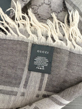 Load image into Gallery viewer, GUCCI GG Guccissima Monogram Surviee Square Shawl - 55" x 55" - Beige/Brown