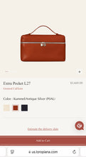 Load image into Gallery viewer, LORO PIANA Extra Pocket L27 Grained Calfskin Bag in Kummel/Antique Silver