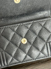 Load image into Gallery viewer, CHANEL Caviar Quilted Small Boy Flap Wallet in Black