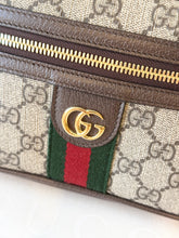Load image into Gallery viewer, ✨NEW✨GUCCI Ophidia Leather-Trimmed Coated-Canvas Small Vanity Bag / Beige