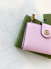 Load image into Gallery viewer, GUCCI Medium Double G Bi-Fold Compact Wallet with Bamboo / Pink