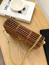 Load image into Gallery viewer, SAINT LAURENT Kate Wooden Cage Shoulder Bag - Brown