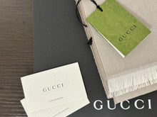 Load image into Gallery viewer, GUCCI 2023 Unisex Half GG Logo Wool Scarf - Beige/Ivory