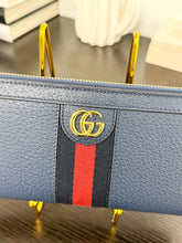 Load image into Gallery viewer, GUCCI Ophidia Calfskin Leather Zip Around Wallet in Blue Agata