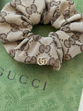 Load image into Gallery viewer, GUCCI Women GG Canvas Scrunchie with Logo Plaque - Brown / OS
