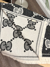 Load image into Gallery viewer, GUCCI GG Wool Jacquard Scarf - Black/Ivory