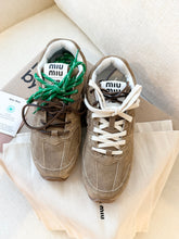 Load image into Gallery viewer, New Balance X Miu Miu Women’s 530 SL Suede Sneakers in Ecru / EU 38