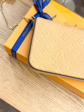 Load image into Gallery viewer, LOUIS VUITTON 2024 Félicie Pochette Empriente Leather Crossbody Bag in Arizona