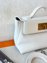 Load image into Gallery viewer, Hermès White Evercolor and Nata Swift Mini 24/24 21 / Palladium Hardware / 2022
