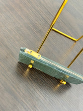 Load image into Gallery viewer, SAINT LAURENT Fragments Croc-effect Leather Zipped Card Case in Green